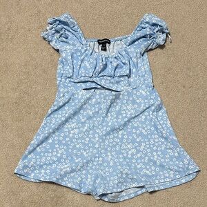 Streetwear Society Blue Floral Romper